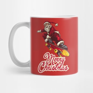 Merry Christmas Santa Claus skate skateboards Mug